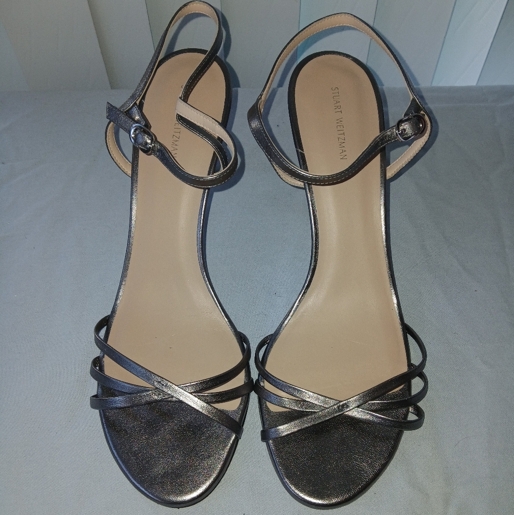 Stuart Weitzman Metallic Black Heels